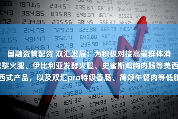 国融资管配资 双汇发展：为积极对接高端群体消费需求，公司推出有巴黎火腿、伊比利亚发酵火腿、史蜜斯鸡胸肉肠等美西式产品，以及双汇pro特级香肠、简颂午餐肉等低脂、低盐、清洁标签产品